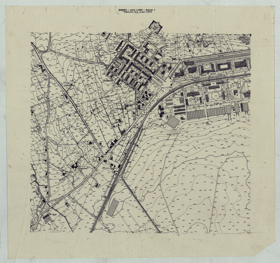 (N:25572) AEREOPORTO DI GUIDONIA E DINTORNI CON LA RIDUZIONE AL 1:5.000 - SEZIONE I. (CA008734) Carte e stampe antiche: riproduzione a colori su carta (formato A2)