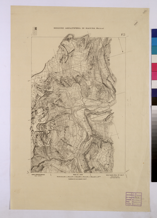 (N:25790) REGIONE ASFALTIFERA DI RAGUSA - FOGLIO 2. (CA008990) Carte e stampe antiche: riproduzione a colori su carta (formato A2)