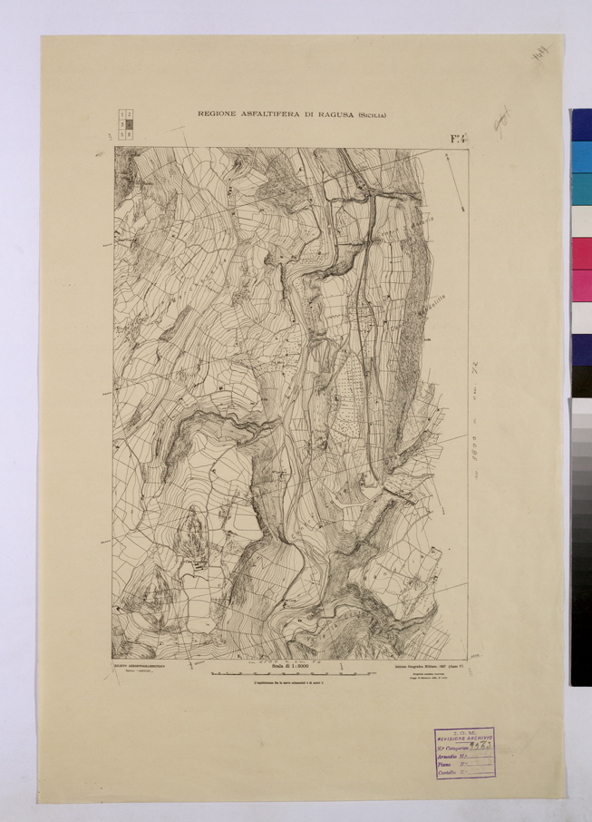 (N:25792) REGIONE ASFALTIFERA DI RAGUSA - FOGLIO 4. (CA008992) Carte e stampe antiche: riproduzione a colori su carta (formato A2)