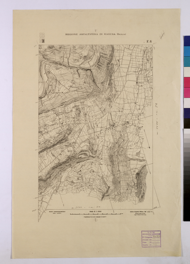 (N:25794) REGIONE ASFALTIFERA DI RAGUSA - FOGLIO 6. (CA008994) Carte e stampe antiche: riproduzione a colori su carta (formato A2)