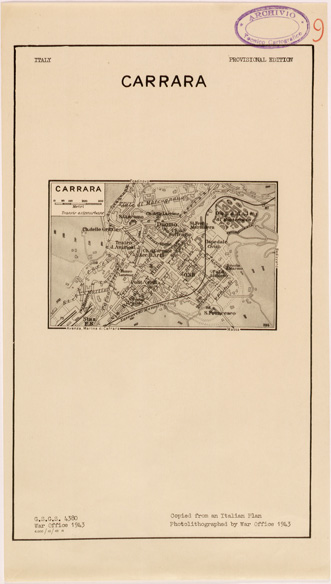 (N:27289) CARRARA (SE001115) Carte e stampe antiche: riproduzione a colori su carta (formato A3)