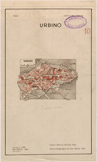 (N:27290) URBINO (SE001116) Carte e stampe antiche: riproduzione a colori su carta (formato A3)