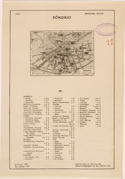 (N:27291) SONDRIO (SE001117) Carte e stampe antiche: riproduzione a colori su carta (formato A3)