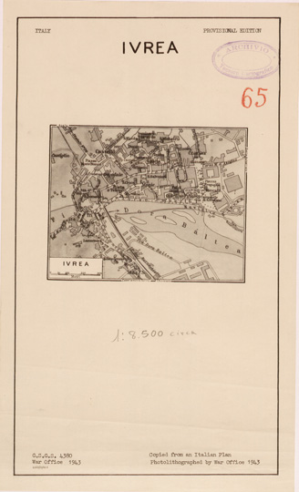 (N:27345) IVREA (SE001174) Carte e stampe antiche: riproduzione a colori su carta (formato A3)