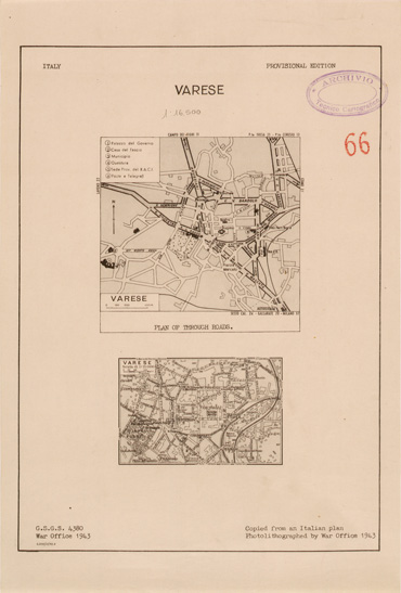 (N:27347) VARESE (SE001175) Carte e stampe antiche: riproduzione a colori su carta (formato A3)