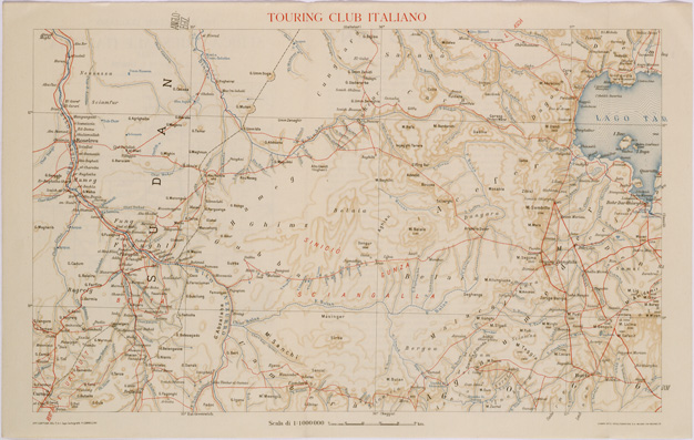 (N:28558) CARTA DELL'AFRICA ORIENTALE ITALIANA FOGLIO 9 GOGGIAM LAGO TANA (SE002371) Carte e stampe antiche: riproduzione a colori su carta (formato A3)