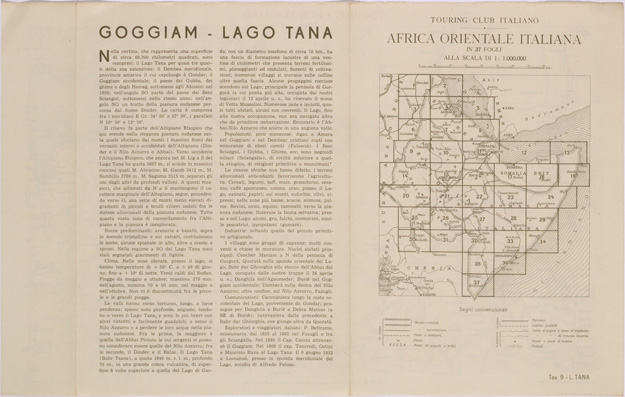 (N:28556) CARTA DELL'AFRICA ORIENTALE ITALIANA FOGLIO 9 GOGGIAM LAGO TANA (RETRO) (SE002372) Carte e stampe antiche: riproduzione a colori su carta (formato A3)