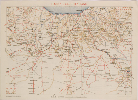 (N:28583) CARTA DELL'AFRICA ORIENTALE ITALIANA FOGLIO 17 BERBERA (SE002382) Carte e stampe antiche: riproduzione a colori su carta (formato A3)