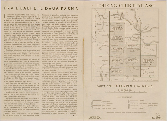 (N:28594) CARTA DELL'AFRICA ORIENTALE ITALIANA FOGLIO 27 IMEI (RETRO) (SE002395) Carte e stampe antiche: riproduzione a colori su carta (formato A3)