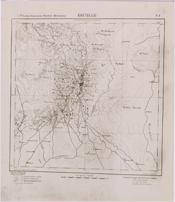 (N:28762) CARTA ITINERARIA GONDAR METEMMA FOGLIO 1 GONDAR (SE002455) Carte e stampe antiche: riproduzione a colori su carta (formato A3)