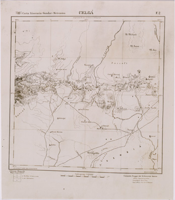 (N:28763) CARTA ITINERARIA GONDAR METEMMA FOGLIO 2 CELGA' (SE002456) Carte e stampe antiche: riproduzione a colori su carta (formato A3)