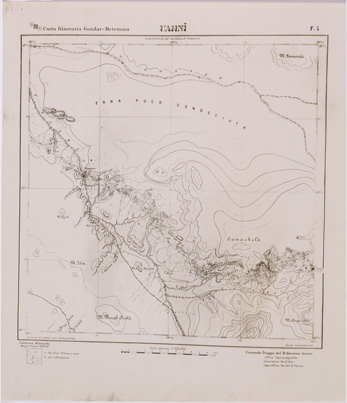 (N:28765) CARTA ITINERARIA GONDAR METEMMA FOGLIO 4 UAHNI' (SE002458) Carte e stampe antiche: riproduzione a colori su carta (formato A3)