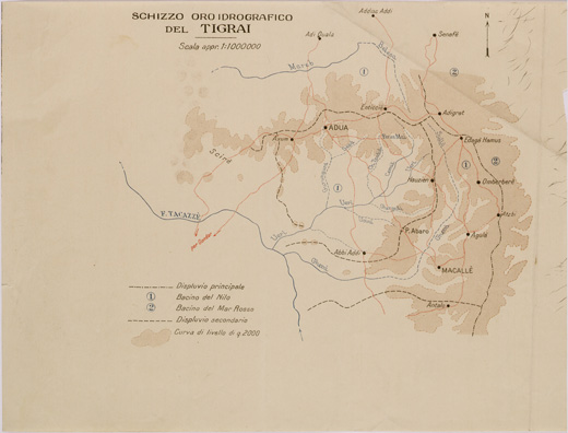(N:28696) SCHIZZO ORO IDROGRAFICO DEL TIGRAI. (SE002577) Carte e stampe antiche: riproduzione a colori su carta (formato A3)