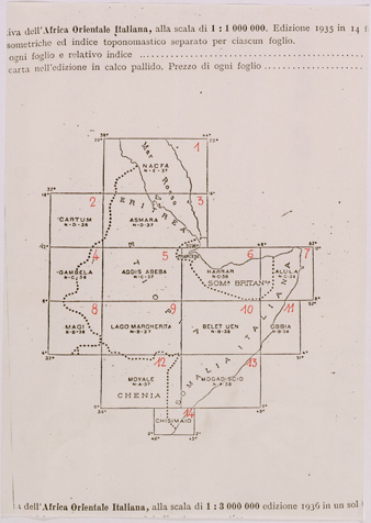 (N:28746) AFRICA ORIENTALE ITALIANA - QUADRO D'UNIONE. (SE002618) Carte e stampe antiche: riproduzione a colori su carta (formato A3)