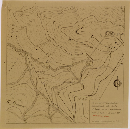 (N:29508) ZONA SENDERAU PASSO MURATONE ( PIGNA ) (SE003321) Carte e stampe antiche: riproduzione a colori su carta (formato A3)