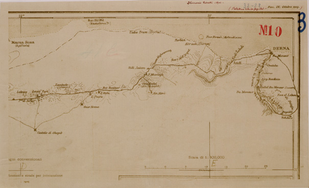 (N:30426) BENGASI - DERNA - FOGLIO 3. (SE004463) Carte e stampe antiche: riproduzione a colori su carta (formato A3)