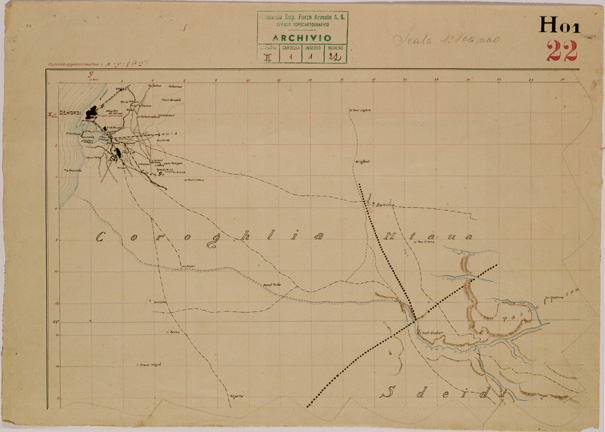 (N:30532) ZONA DI BENGASI - MSUS - CARTA H1. (SE004561) Carte e stampe antiche: riproduzione a colori su carta (formato A3)