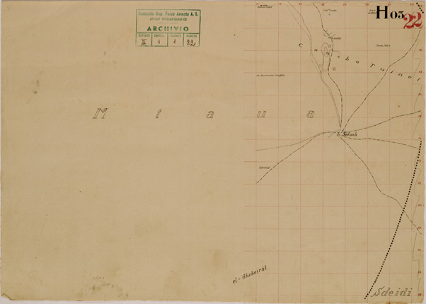 (N:30537) ZONA DI BENGASI - MSUS - CARTA H3. (SE004566) Carte e stampe antiche: riproduzione a colori su carta (formato A3)