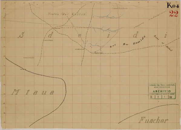 (N:30540) ZONA DI BENGASI - MSUS - CARTA K4. (SE004569) Carte e stampe antiche: riproduzione a colori su carta (formato A3)