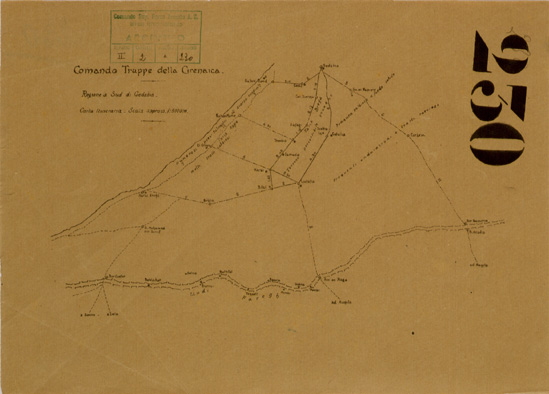 (N:30967) CARTA ITINERARIA REGIONE A SUD DI GEDABIA. (SE004831) Carte e stampe antiche: riproduzione a colori su carta (formato A3)