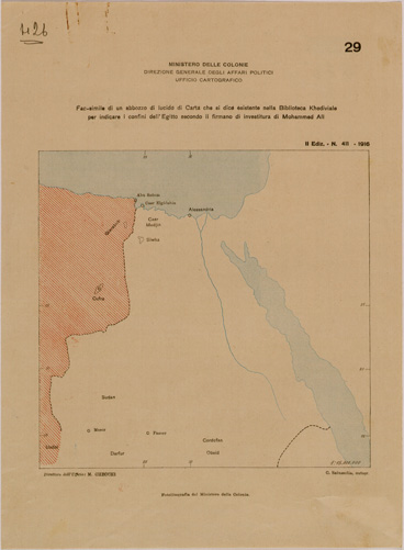 (N:31049) CONFINI DELL'EGITTO. (SE005020) Carte e stampe antiche: riproduzione a colori su carta (formato A3)