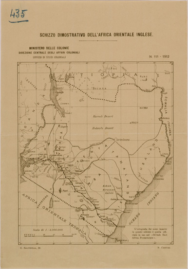 (N:31052) AFRICA ORIENTALE INGLESE. (SE005024) Carte e stampe antiche: riproduzione a colori su carta (formato A3)