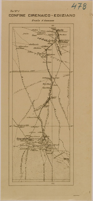 (N:31099) CONFINE CIRENAICO EGIZIANO (SE005071) Carte e stampe antiche: riproduzione a colori su carta (formato A3)