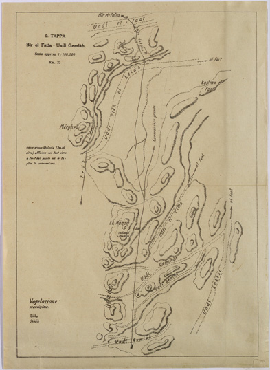 (N:31515) ITINERARIO ESC SCIUEREF-BRAK - 9 TAPPA BIR EL FATIA - UADI GEMIAH (SE005548) Carte e stampe antiche: riproduzione a colori su carta (formato A3)