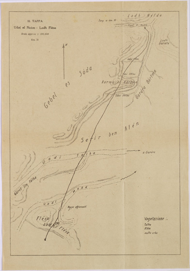 (N:31488) ITINERARIO ESC SCIUEREF-BRAK - 11 TAPPA UDEI EL NAAM - LODH FLESA (SE005550) Carte e stampe antiche: riproduzione a colori su carta (formato A3)
