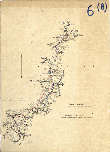 (N:32019) ALBANIA - ITINERARI - FOGLIO 08 - SIMONI - BRDETI (SE006281) Carte e stampe antiche: riproduzione a colori su carta (formato A3)