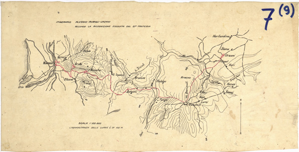 (N:32021) ALBANIA - ITINERARI - FOGLIO 09 - ALESSIO - RUBIGU - ULZANI (SE006282) Carte e stampe antiche: riproduzione a colori su carta (formato A3)