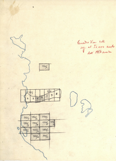 (N:35309) VALONA E CORSO DEL VOJUSA - QUADRO DI UNIONE (SE006350) Carte e stampe antiche: riproduzione a colori su carta (formato A3)