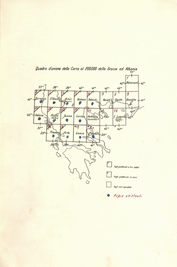 (N:32132) ALBANIA E GRECIA - QUADRO D'UNIONE (SE006416) Carte e stampe antiche: riproduzione a colori su carta (formato A3)