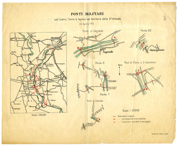 (N:34934) PONTI MILITARI (SE008652) Carte e stampe antiche: riproduzione a colori su carta (formato A3)