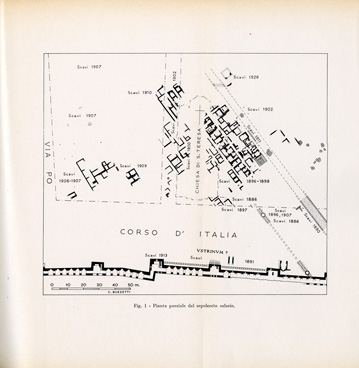 (N:35560) CARTA ARCHEOLOGICA DI ROMA SCHIZZO ALLEGATO AL LIBRETTO DELLA TAVOLA II PIANTA PARZIALE DEL SEPOLCRETO SALARIO (SE008805) Carte e stampe antiche: riproduzione a colori su carta (formato A3)
