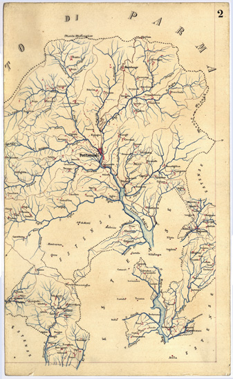 (N:5344) CARTA GEOMETRICA DELLA TOSCANA NELLA PROPORZIONE DI 1:100.000. COPIATA DALL'ORIGINALE COMPILATO DALL'ASTRONOMO P.DRE GIOVANNI INGHIRAMI - Foglio 2 - Pontremoli (B0000006) Carte e stampe antiche: riproduzione a colori su carta (formato A3)
