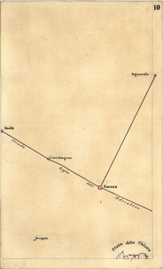 (N:5337) CARTA GEOMETRICA DELLA TOSCANA NELLA PROPORZIONE DI 1:100.000. COPIATA DALL'ORIGINALE COMPILATO DALL'ASTRONOMO P.DRE GIOVANNI INGHIRAMI - Foglio 10 - Faenza (B0000009) Carte e stampe antiche: riproduzione a colori su carta (formato A3)
