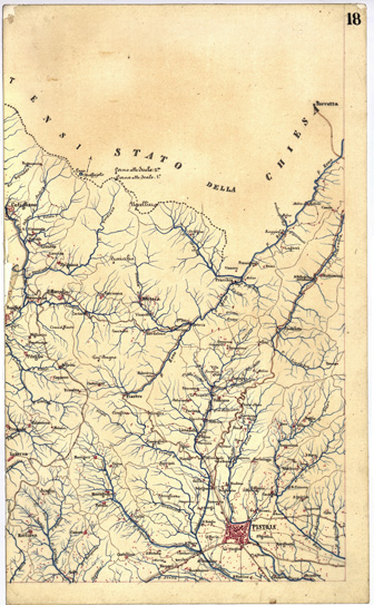 (N:5342) CARTA GEOMETRICA DELLA TOSCANA NELLA PROPORZIONE DI 1:100.000. COPIATA DALL'ORIGINALE COMPILATO DALL'ASTRONOMO P.DRE GIOVANNI INGHIRAMI - Foglio 18 - Pistoia (B0000014) Carte e stampe antiche: riproduzione a colori su carta (formato A3)