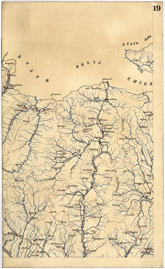 (N:5343) CARTA GEOMETRICA DELLA TOSCANA NELLA PROPORZIONE DI 1:100.000. COPIATA DALL'ORIGINALE COMPILATO DALL'ASTRONOMO P.DRE GIOVANNI INGHIRAMI - Foglio 19 - Canatagallo (B0000015) Carte e stampe antiche: riproduzione a colori su carta (formato A3)