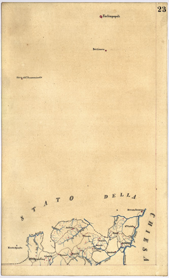 (N:5348) CARTA GEOMETRICA DELLA TOSCANA NELLA PROPORZIONE DI 1:100.000. COPIATA DALL'ORIGINALE COMPILATO DALL'ASTRONOMO P.DRE GIOVANNI INGHIRAMI - Foglio 23 - Sorbano (B0000019) Carte e stampe antiche: riproduzione a colori su carta (formato A3)