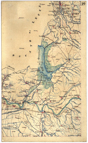 (N:5351) CARTA GEOMETRICA DELLA TOSCANA NELLA PROPORZIONE DI 1:100.000. COPIATA DALL'ORIGINALE COMPILATO DALL'ASTRONOMO P.DRE GIOVANNI INGHIRAMI - Foglio 29 - Pescia (B0000022) Carte e stampe antiche: riproduzione a colori su carta (formato A3)
