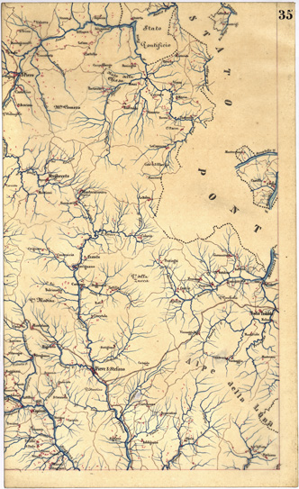 (N:5358) CARTA GEOMETRICA DELLA TOSCANA NELLA PROPORZIONE DI 1:100.000. COPIATA DALL'ORIGINALE COMPILATO DALL'ASTRONOMO P.DRE GIOVANNI INGHIRAMI - Foglio 35 - Pieve S. Stefano (B0000028) Carte e stampe antiche: riproduzione a colori su carta (formato A3)