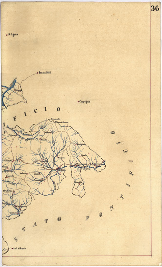 (N:5359) CARTA GEOMETRICA DELLA TOSCANA NELLA PROPORZIONE DI 1:100.000. COPIATA DALL'ORIGINALE COMPILATO DALL'ASTRONOMO P.DRE GIOVANNI INGHIRAMI - Foglio 36 - Sestino (B0000029) Carte e stampe antiche: riproduzione a colori su carta (formato A3)