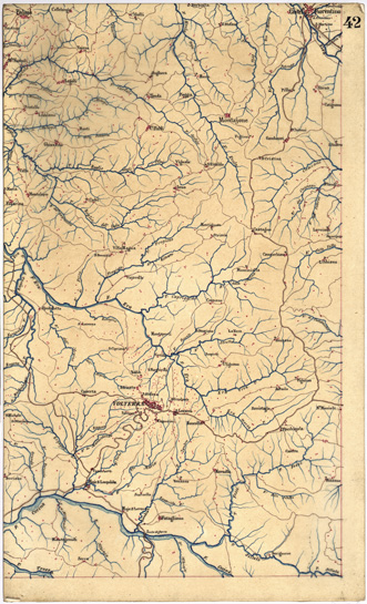 (N:5362) CARTA GEOMETRICA DELLA TOSCANA NELLA PROPORZIONE DI 1:100.000. COPIATA DALL'ORIGINALE COMPILATO DALL'ASTRONOMO P.DRE GIOVANNI INGHIRAMI - Foglio 42 - Volterra (B0000032) Carte e stampe antiche: riproduzione a colori su carta (formato A3)