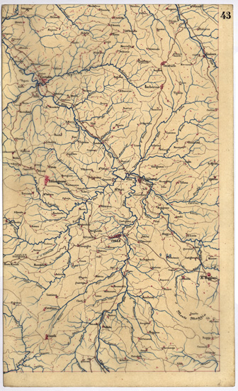 (N:5363) CARTA GEOMETRICA DELLA TOSCANA NELLA PROPORZIONE DI 1:100.000. COPIATA DALL'ORIGINALE COMPILATO DALL'ASTRONOMO P.DRE GIOVANNI INGHIRAMI - Foglio 43 - Colle (B0000033) Carte e stampe antiche: riproduzione a colori su carta (formato A3)