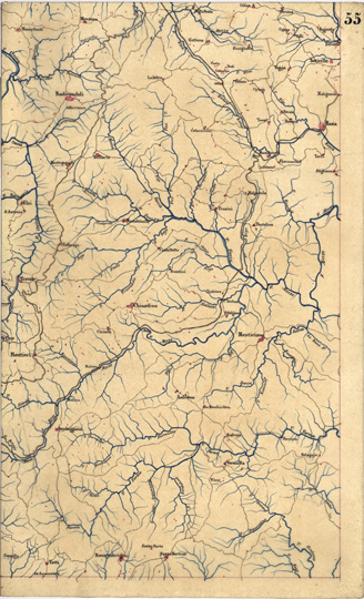 (N:5370) CARTA GEOMETRICA DELLA TOSCANA NELLA PROPORZIONE DI 1:100.000. COPIATA DALL'ORIGINALE COMPILATO DALL'ASTRONOMO P.DRE GIOVANNI INGHIRAMI - Foglio 55 - Chiusdino (B0000041) Carte e stampe antiche: riproduzione a colori su carta (formato A3)