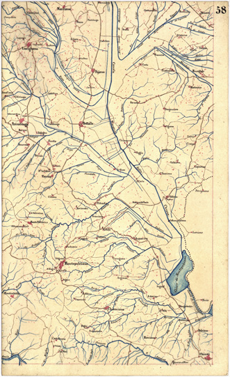 (N:5376) CARTA GEOMETRICA DELLA TOSCANA NELLA PROPORZIONE DI 1:100.000. COPIATA DALL'ORIGINALE COMPILATO DALL'ASTRONOMO P.DRE GIOVANNI INGHIRAMI - Foglio 58 - Montepulciano (B0000044) Carte e stampe antiche: riproduzione a colori su carta (formato A3)