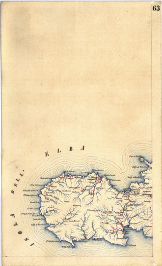 (N:5372) CARTA GEOMETRICA DELLA TOSCANA NELLA PROPORZIONE DI 1:100.000. COPIATA DALL'ORIGINALE COMPILATO DALL'ASTRONOMO P.DRE GIOVANNI INGHIRAMI - Foglio 63 - Isola d'Elba (B0000047) Carte e stampe antiche: riproduzione a colori su carta (formato A3)