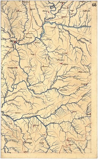 (N:5383) CARTA GEOMETRICA DELLA TOSCANA NELLA PROPORZIONE DI 1:100.000. COPIATA DALL'ORIGINALE COMPILATO DALL'ASTRONOMO P.DRE GIOVANNI INGHIRAMI - Foglio 68 - Campagnatico (B0000052) Carte e stampe antiche: riproduzione a colori su carta (formato A3)
