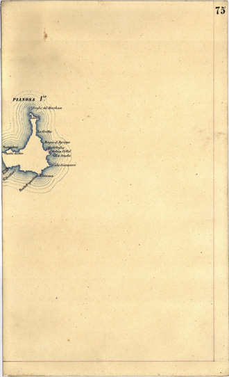(N:5386) CARTA GEOMETRICA DELLA TOSCANA NELLA PROPORZIONE DI 1:100.000. COPIATA DALL'ORIGINALE COMPILATO DALL'ASTRONOMO P.DRE GIOVANNI INGHIRAMI - Foglio 75  - Isola di Pianosa (B0000055) Carte e stampe antiche: riproduzione a colori su carta (formato A3)
